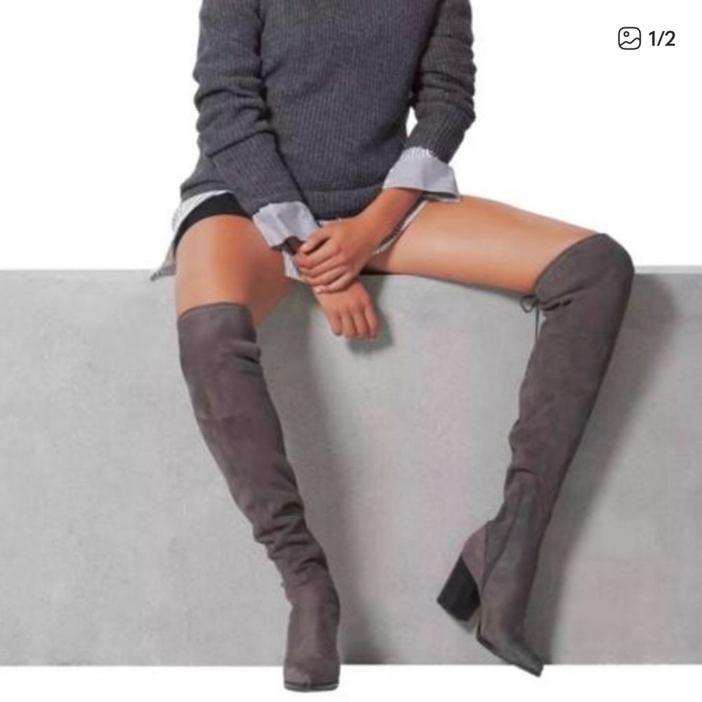 Marc Fisher NWT Mlalinda Charcoal Over-the-Knee Boots Faux Suede Boots